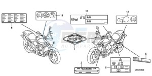 CB600F3A UK - (E / MKH ST) drawing CAUTION LABEL