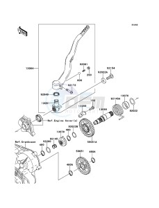 KX450F KX450FDF EU drawing Kickstarter Mechanism