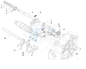 V7 II Stone ABS 750 drawing Gear box selector