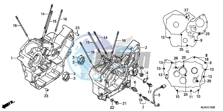 CRANKCASE (VT750CS/ C2B/ C2S/ C)