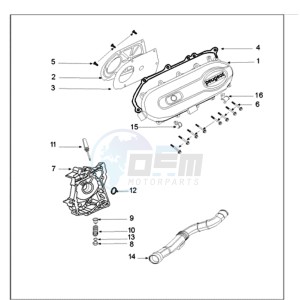 VIVA 3 L 50 4T drawing CRANKCASE COVER