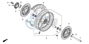 CB1300S CB1300SUPER FOUR drawing FRONT WHEEL