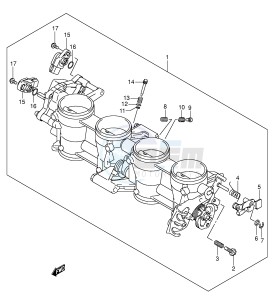 GSX-R600 (E2) drawing THROTTLE BODY