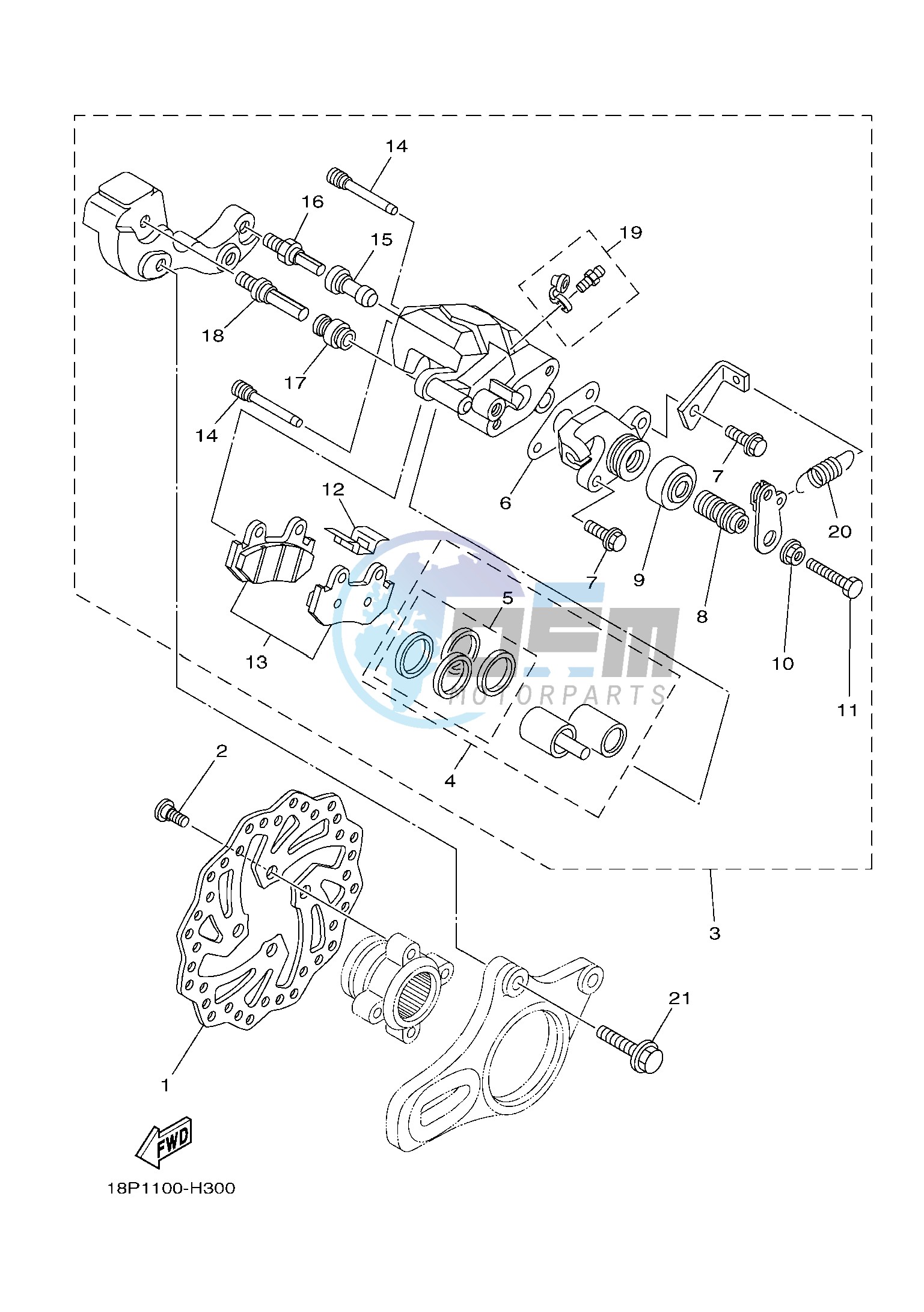 REAR BRAKE CALIPER