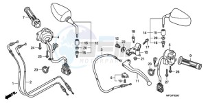 CB600FA3A Australia - (U / ABS ST) drawing HANDLE LEVER/SWITCH/ CABLE