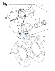 KZ 750 E (E1) drawing FRONT BRAKE -- 80 KZY 50-E1- -