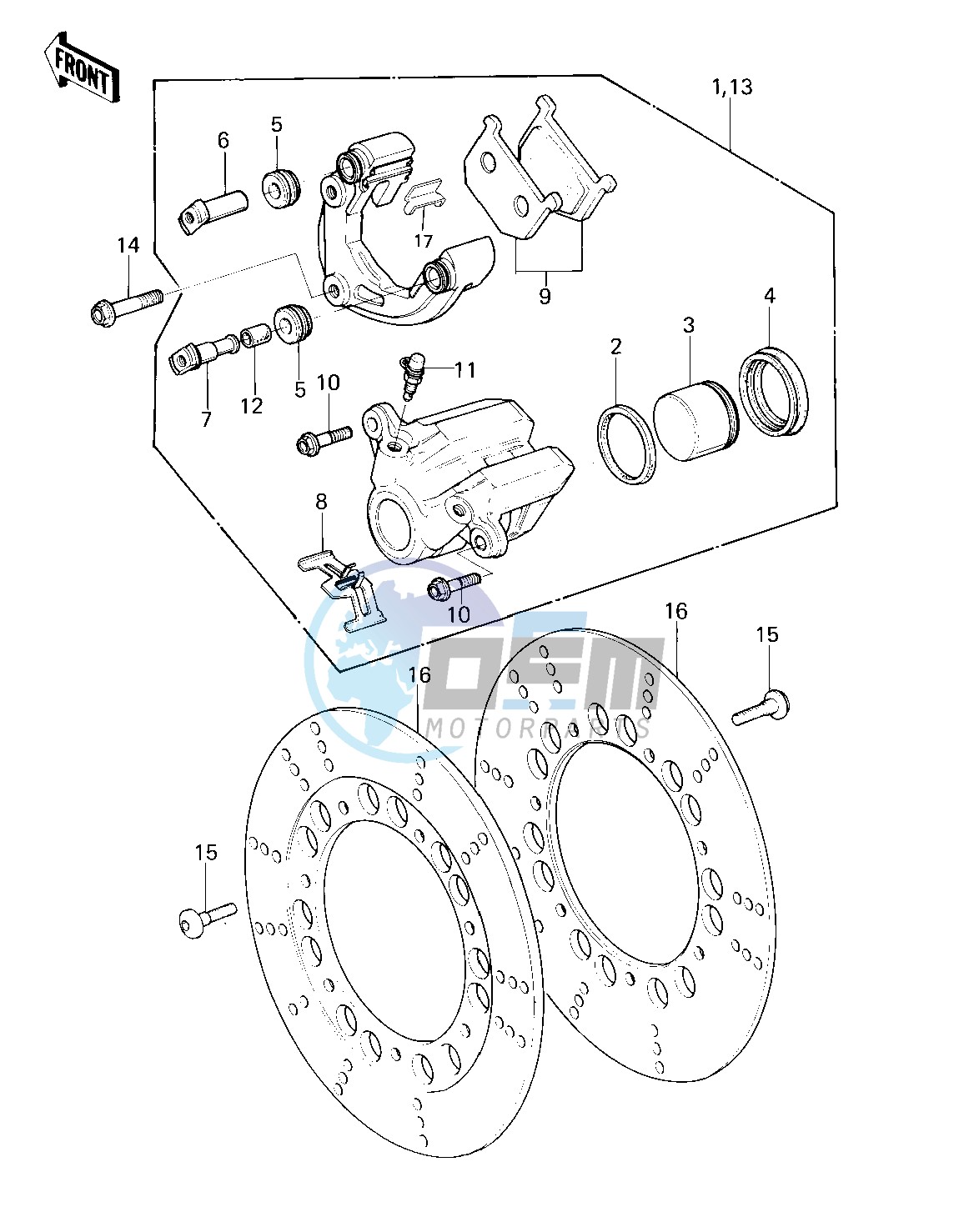 FRONT BRAKE -- 80 KZY 50-E1- -