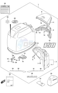 DF 150 drawing Engine Cover (Model: ST)