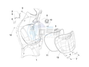 Liberty 50 4T PTT (B-NL) drawing Front glove-box - Knee-guard panel