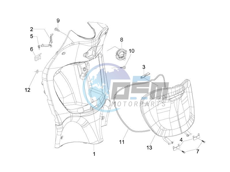 Front glove-box - Knee-guard panel