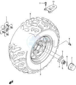 LT-A500X drawing LH REAR WHEEL (LT-A500XZL4 P17)