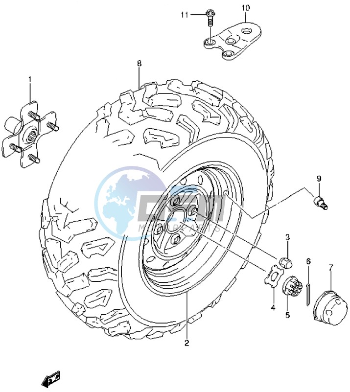 LH REAR WHEEL (LT-A500XZL4 P17)