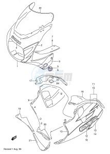 GSX-R1100W (E28) drawing COWLING BODY (MODEL V W)