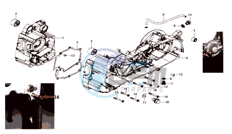 CRANKCASE RIGHT / START MOTOR