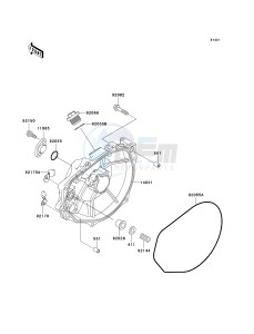 JS 800 A [800 SX-R] (A6F-A9F) A8F drawing ENGINE COVER-- S- -