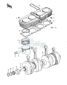 KZ 900 A (A4-A5) drawing CYLINDER_PISTONS_CRANKSHAFT