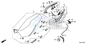 CB500XE CB500X ABS UK - (E) drawing SEAT/ REAR GRIP