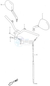 AY50 (V-W-X-Y) katana drawing HANDLEBAR (model AY50W WR X Y K1)