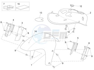 Sport City Street 300 4t 4v e3 drawing Front body - Front mudguard