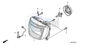 CB1300S9 Australia - (U / BCT MME TWO TY2) drawing HEADLIGHT (CB1300S/CB1300 SA)