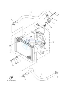 YFM550FWAD YFM5FGPB GRIZZLY 550 EPS (1HS3 1HS4) drawing RADIATOR & HOSE