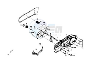 COMBIZ 50 drawing CRANKCASE COVER LEFT