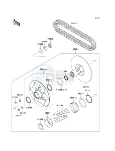 KRF 750 J [TERYX 750 FI 4X4 LE] (J9FA) J9FA drawing DRIVEN CONVERTER_DRIVE BELT