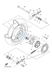 XJ6N 600 XJ6-N (NAKED) (B617 B618) drawing REAR WHEEL