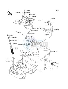 JET SKI ULTRA 250X JT1500B8F FR drawing Hull Rear Fittings