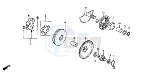 PK50 drawing DRIVE FACE/KICK STARTER SPINDLE