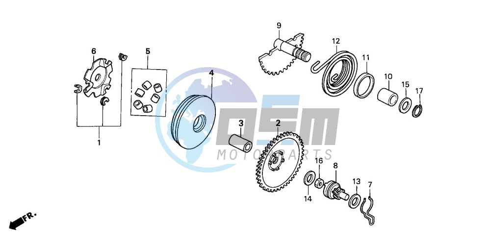 DRIVE FACE/KICK STARTER SPINDLE