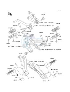 ZX 900 F [NINJA ZX-9R] (F1-F2) [NINJA ZX-9R] drawing FOOTRESTS