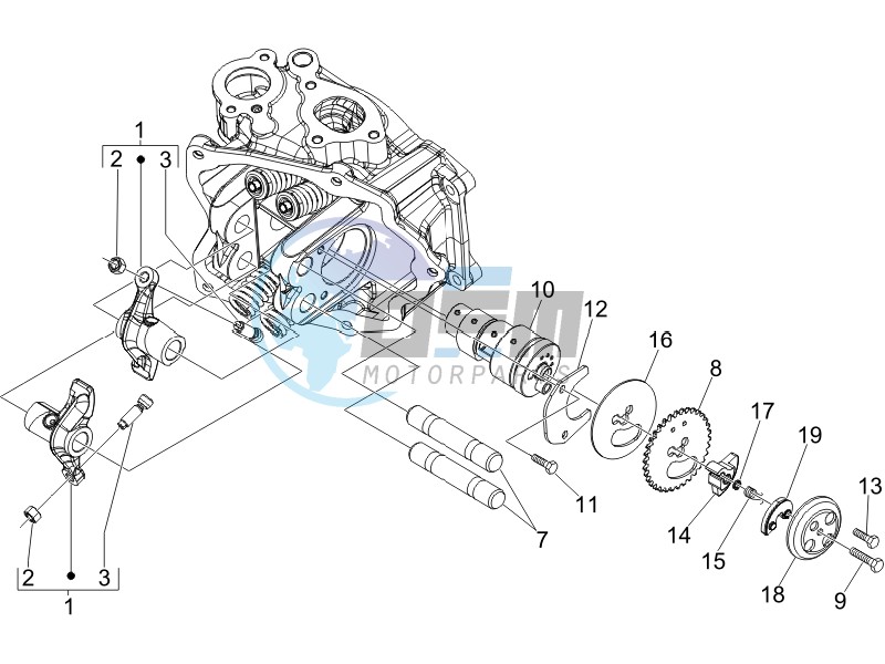 Camshaft - Rocking levers support unit