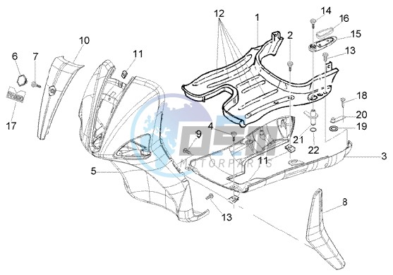 Front shield - foot board - spoiler