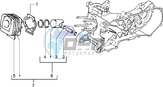 Cylinder-piston-wrist pin assy