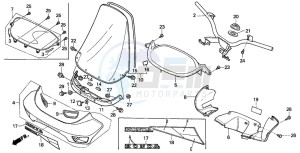 CH125 SPACY 125 drawing HANDLE PIPE/HANDLE COVER (CH125J/L/M/N/P/R)