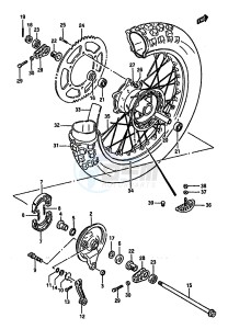 RM125 (G-H-J) drawing REAR WHEEL (MODEL G)