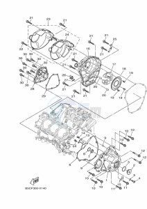 TRACER 900 MTT850 (B5CF) drawing CRANKCASE COVER 1