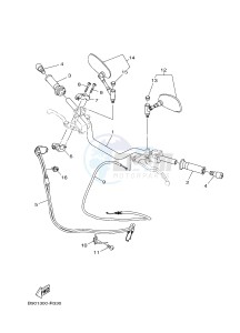 MTM850 MTM-850 XSR900 (B908) drawing STEERING HANDLE & CABLE