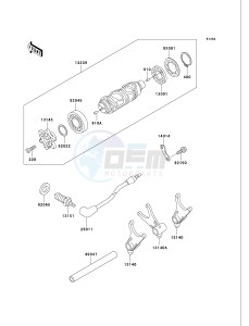 VN 750 A [VULCAN 750] (A20-A21) [VULCAN 750] drawing GEAR CHANGE DRUM_SHIFT FORK-- S- -