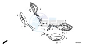 CBR1000RA9 KO / ABS HRC MME drawing BACK MIRROR