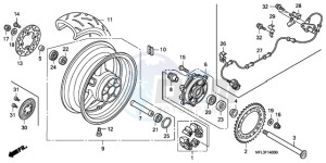 CBR1000RA9 France - (F / ABS CMF HRC MKH) drawing REAR WHEEL