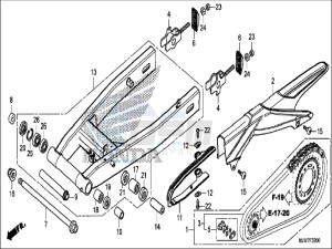 CB500FAH CB500F ED drawing SWINGARM