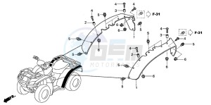 TRX650FA drawing OVER FENDER (U)