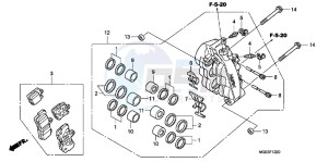 VFR1200FDC VFR1200F Dual Clutch E drawing L. FRONT BRAKE CALIPER