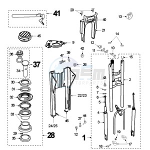 VOGUE LNA BE drawing FORKS AND STEERING WITH HANDLEBAR SPRING