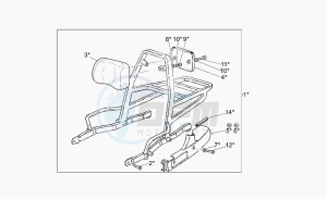 California 1100 Jackal Jackal drawing Optional fixed luggage rack