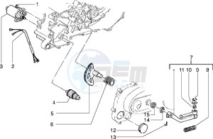 Zip 50 RST freno a disco drawing Starting motor-starter lever