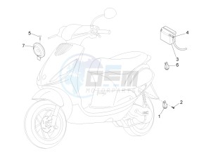 ZIP 100 4T (Vietnam) drawing Remote control switches - Battery - Horn