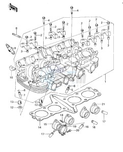 KZ 650 B (B1-B3) drawing CYLINDER HEAD